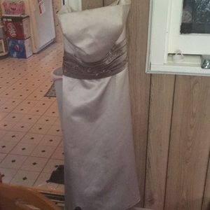 Champaign colored brides maid dress